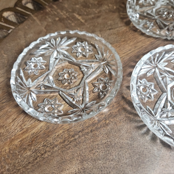 💚 Vintage glass coasters set of 5 Starburt - Picture 6 of 12